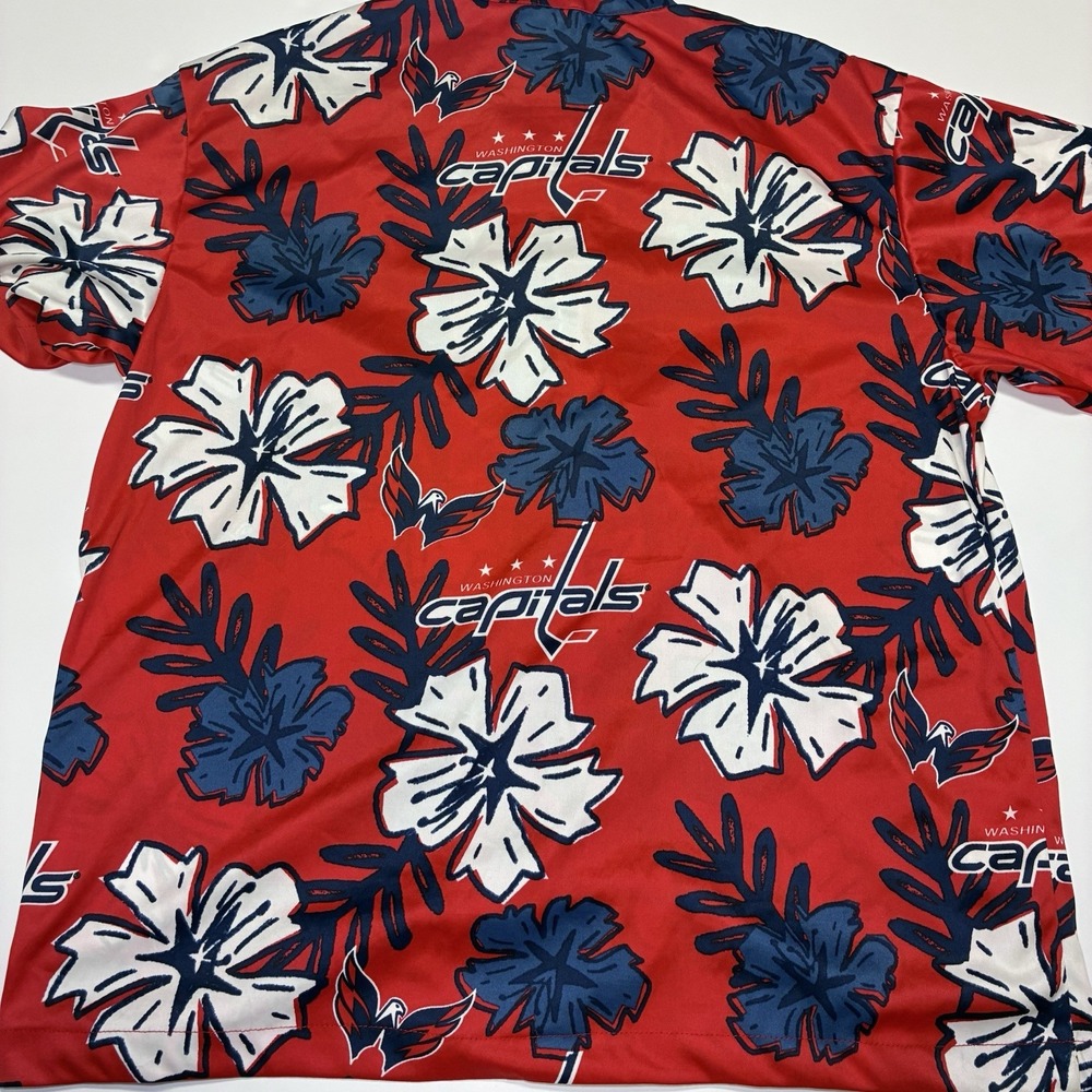 Washington Capitals Men's XL Red Hawaiian Button Down. NHL. Short Sleeve. - Picture 2 of 8